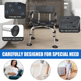 NNECW Non-Slip Shower Chair with U-Shaped Cutout-Black
