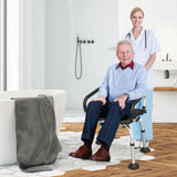 NNECW Non-Slip Shower Chair with U-Shaped Cutout-Black