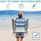 NNECW Portable Camping Chairs with 5 Adjustable Positions for Lawn/Poolside-Blue &amp; Green