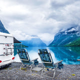 NNECW Portable Camping Chairs with 5 Adjustable Positions for Lawn/Poolside-Navy