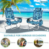 NNECW Portable Camping Chairs with 5 Adjustable Positions for Lawn/Poolside-Navy