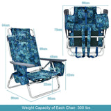 NNECW Portable Camping Chairs with 5 Adjustable Positions for Lawn/Poolside-Navy