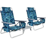 NNECW Portable Camping Chairs with 5 Adjustable Positions for Lawn/Poolside-Navy