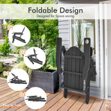 NNECW Folding Adirondack Chair with Cup Holder for Outdoor-Black