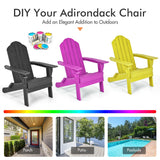 NNECW Folding Adirondack Chair with Cup Holder for Outdoor-Black