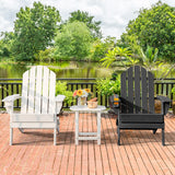 NNECW Folding Adirondack Chair with Cup Holder for Outdoor-Black