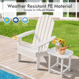 NNECW Folding Adirondack Chair with Cup Holder for Outdoor-white