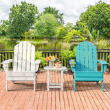 NNECW Folding Adirondack Chair with Cup Holder for Outdoor-white