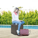 NNECW 118L Deck Box for Patio Tools-Gray