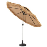 NNECW Thatched Tiki Umbrella with 8 Ribs and Tilt Adjustment