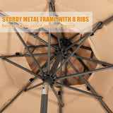 NNECW Thatched Tiki Umbrella with 8 Ribs and Tilt Adjustment