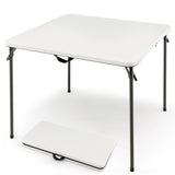 NNECW Portable Picnic Table with All-Weather HDPE Tabletop-White