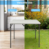 NNECW Portable Picnic Table with All-Weather HDPE Tabletop-White