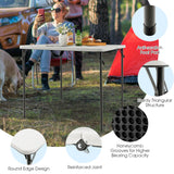 NNECW Portable Picnic Table with All-Weather HDPE Tabletop-White