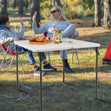 NNECW Portable Picnic Table with All-Weather HDPE Tabletop-White
