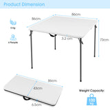 NNECW Portable Picnic Table with All-Weather HDPE Tabletop-White