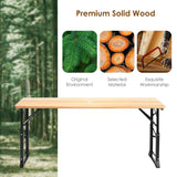 NNECW Patio Folding Picnic Table with Adjustable Heights for Camping/Party/Backyard