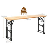NNECW Patio Folding Picnic Table with Adjustable Heights for Camping/Party/Backyard