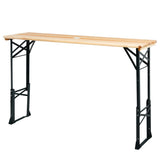 NNECW Patio Folding Picnic Table with Adjustable Heights for Camping/Party/Backyard