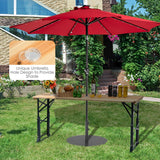 NNECW Patio Folding Picnic Table with Adjustable Heights for Camping/Party/Backyard