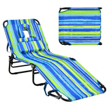 NNECW Folding Face Down Tanning Chair with 3 Removable Pillows for Patio