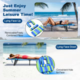 NNECW Folding Face Down Tanning Chair with 3 Removable Pillows for Patio