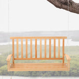 NNECW 2-Seat Patio Swing Bench with 2 Sturdy Hanging Ropes for Backyard/Balcony-Natural