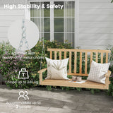NNECW 2-Seat Patio Swing Bench with 2 Sturdy Hanging Ropes for Backyard/Balcony-Natural