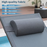 NNECW Outdoor Chaise Lounge Glider Chair with Armrests and Pillow for Poolside