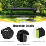 NNECW 120cm 2-Person Outdoor Bench with Slatted Seat-Black
