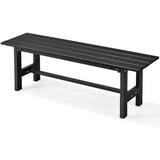 NNECW 120cm 2-Person Outdoor Bench with Slatted Seat-Black
