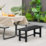NNECW 120cm 2-Person Outdoor Bench with Slatted Seat-Black