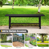NNECW 120cm 2-Person Outdoor Bench with Slatted Seat-Black