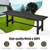 NNECW 120cm 2-Person Outdoor Bench with Slatted Seat-Black