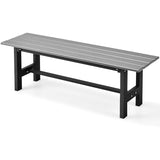 NNECW 120cm 2-Person Outdoor Bench with Slatted Seat-Grey