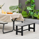 NNECW 120cm 2-Person Outdoor Bench with Slatted Seat-Grey