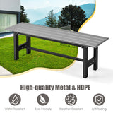 NNECW 120cm 2-Person Outdoor Bench with Slatted Seat-Grey
