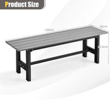 NNECW 120cm 2-Person Outdoor Bench with Slatted Seat-Grey