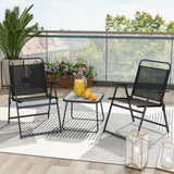 NNECW 3 Piece Patio Folding Conversation Set with Coffee Table for Backyard
