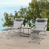NNECW 5 Piece Patio Sling Chair Set with Ottoman & Coffee Table for Garden