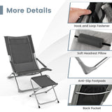 NNECW 5 Piece Patio Sling Chair Set with Ottoman & Coffee Table for Garden