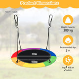 NNECW 100cm Saucer Tree Swing with LED Lights for Kids-Multicolor