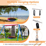 NNECW 100cm Saucer Tree Swing with LED Lights for Kids-Multicolor