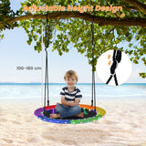 NNECW 100cm Saucer Tree Swing with LED Lights for Kids-Multicolor