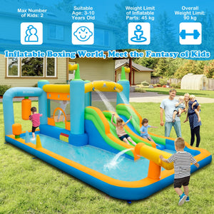 NNECW Inflatable Bounce House with Dual Slides for Kids Aged 3-10 Years (with Blower)