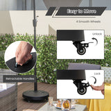 NNECW 52CM Round Table Market Umbrella Stand with Wheels