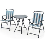NNECW 3 Piece Outdoor Folding Bistro Set with Folding Table for Outdoor/Indoor Use