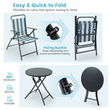 NNECW 3 Piece Outdoor Folding Bistro Set with Folding Table for Outdoor/Indoor Use