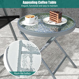 NNECW 3PCS Patio Bistro Set with 2 Foldable Chairs for Yard/ Porch