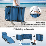 NNECW Foldable Beach Lounge Chair with 5-Position Adjustable Backrest-Blue